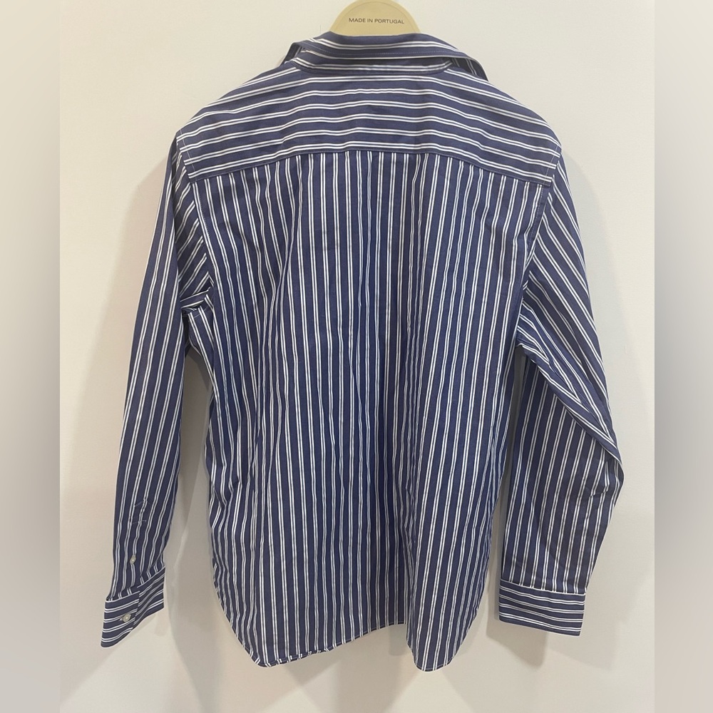 Lauren Ralph Lauren Women’s Navy and White Cotton Striped Shirt sz XL - Picture 6 of 8